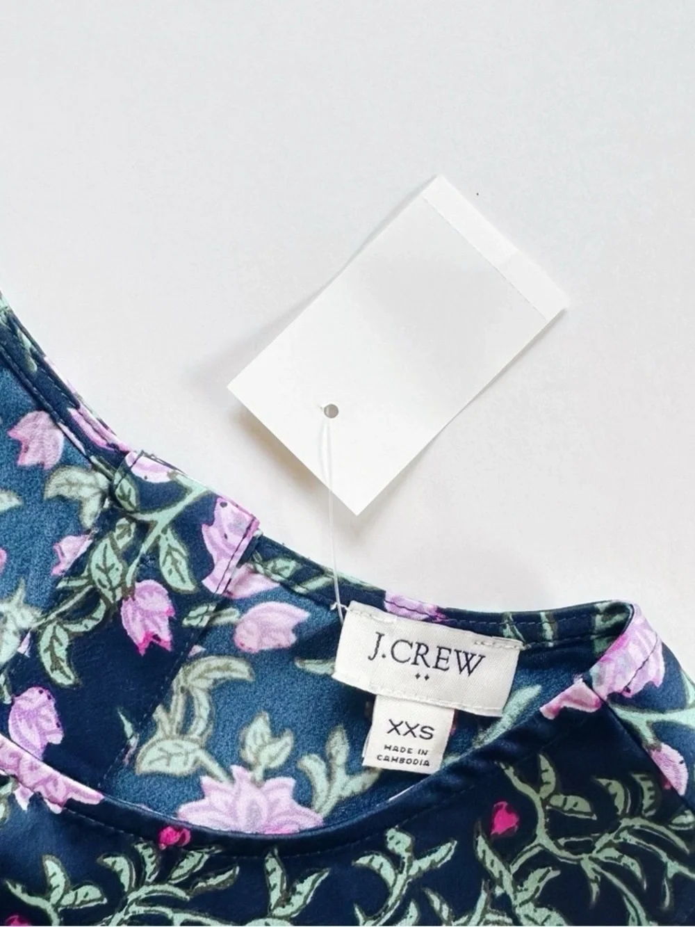 NEW J.Crew Factory Printed Bias Slip Skirt & Top Set Antique Navy Vintage Floral - Picture 7 of 12